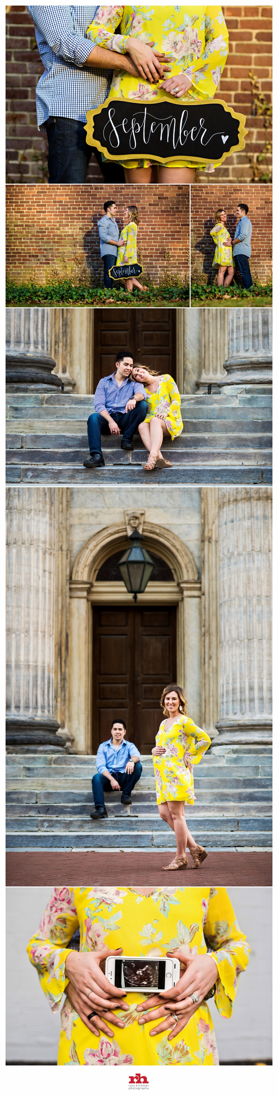 A couple kiss during Maternity Session in Philadelphia.